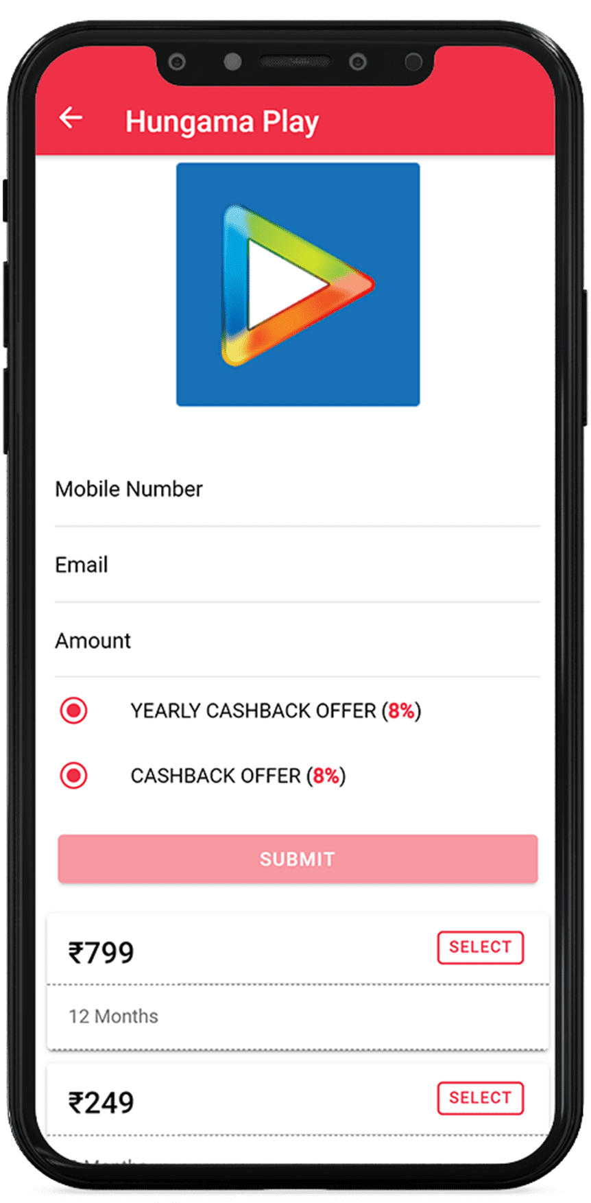 Get UNLIMITED <b>8%</b> CASHBACK on Hungama Play Yearly Subscription Recharge