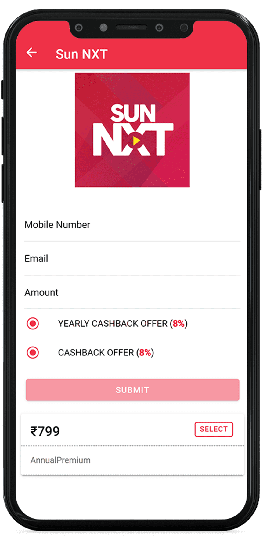 Get UNLIMITED <b>8%</b> CASHBACK on Sun NXT Yearly Subscription Recharge